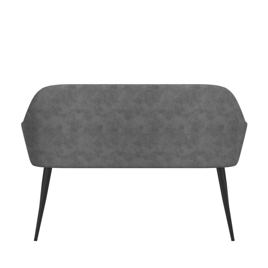 Large Grey Faux Leather Hallway Bench with Back - Seats 2 - Logan