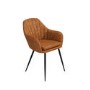 ONLY OPENED - Set of 2 Tan Faux Leather Tub Dining Chairs - Logan