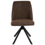 Set of 2 Brown Faux Leather Swivel Dining Chairs - Logan