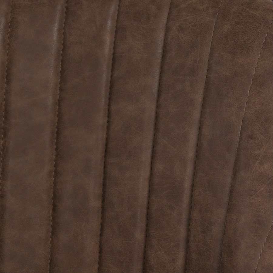 ONLY OPENED - Set of 2 Brown Faux Leather Swivel Dining Chairs - Logan