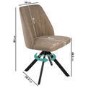 Set of 6 Beige Faux Leather Swivel Dining Chairs - Logan