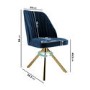 GRADE A1 - Set of 2 Navy Velvet Swivel Dining Chairs with Brass Legs - Logan