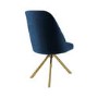 GRADE A1 - Set of 2 Navy Velvet Swivel Dining Chairs with Brass Legs - Logan