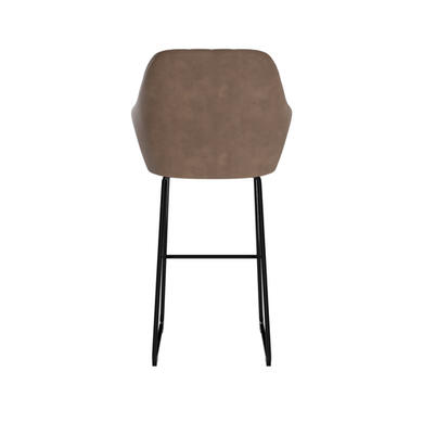 Set Of 2 Beige Faux Leather Barstools with Back - 77cm - Logan