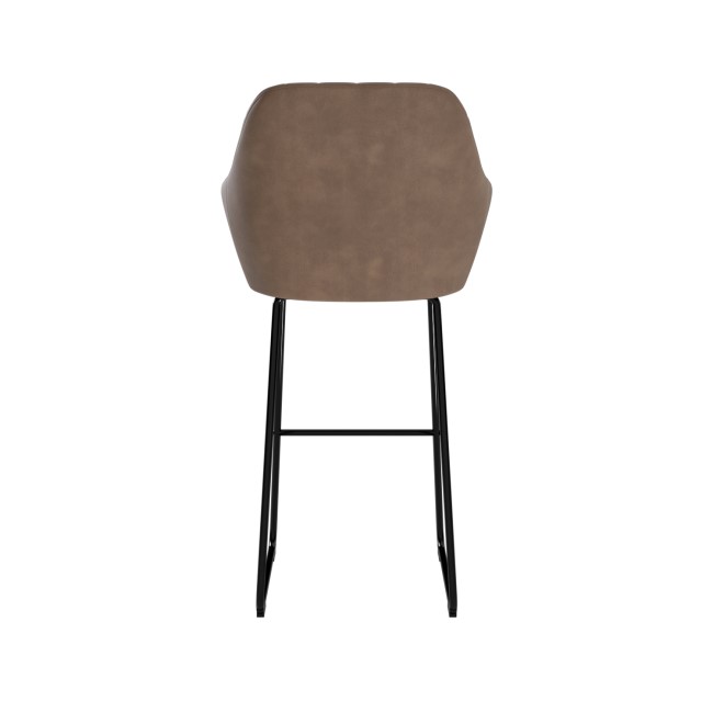 ONLY OPENED - Beige Faux Leather Bar Stool with Back - 77cm - Logan