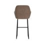 Set of 3 Beige Faux Leather Bar Stools with Back - 77cm - Logan