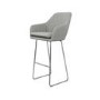 Set of 4 Grey Fabric Bar Stool with Back - 77cm - Logan