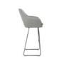 Set of 4 Grey Fabric Bar Stool with Back - 77cm - Logan