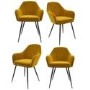 Set of 4 Mustard Velvet Tub Dining Chairs - Logan