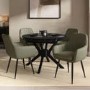 Set of 6 Sage Green Faux Leather Dining Chairs - Logan