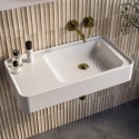 BUN/LOGGW765X410/93556 White Rectangular Wall Hung Basin 765mm - Logan