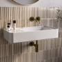 Gloss White Rectangle Wall Hung Basin 765*410*140 - Logan