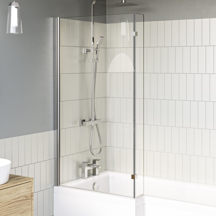 1700mm Left Hand Shower Bath Suite with Toilet Basin & Panels - Lomax