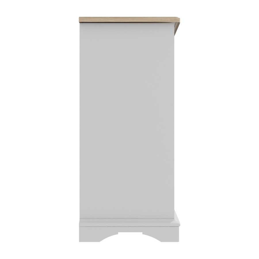 Loire Large Grey Painted Sideboard Two Tone with Oak Top - 7 Storage Drawers