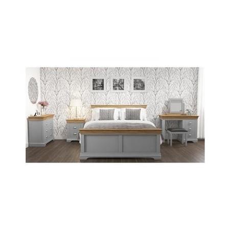 Loire Large Grey Painted Sideboard Two Tone with Oak Top - 7 Storage Drawers