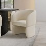 Set of 2 Curved Cream Boucle Tub Dining Chairs - Lottie