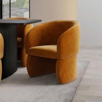 Curved Gold Luxury Upholstered Dining Chair - Lottie