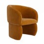 Curved Gold Luxury Upholstered Dining Chair - Lottie