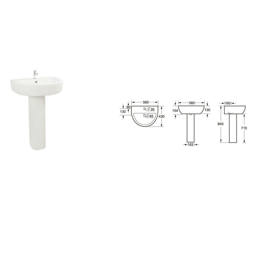 Curve Toilet & Basin Bathroom Suite