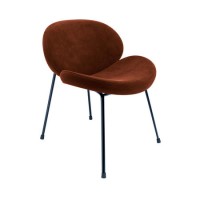 Burnt Orange Chenille Fabric Accent Chair - Lorla