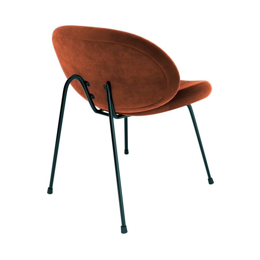 Burnt Orange Chenille Fabric Accent Chair - Lorla
