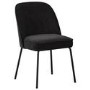 Set of 4 Black Fabric Dining Chairs with Piped Detail - Leighton