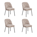 BUN/LTN003/95869 Set of 4 Multi Coloured Upholstered Curved Dining Chairs - Celia