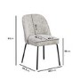 Set of 6 Neutral Upholstered Curved Dining Chairs - Celia