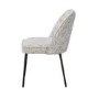 Set of 6 Neutral Upholstered Curved Dining Chairs - Celia