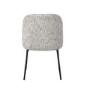 Set of 6 Neutral Upholstered Curved Dining Chairs - Celia