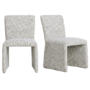 Set of 2 Neutral Upholstered Dining Chairs - Lucie