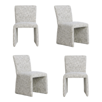 Set of 4 Neutral Upholstered Dining Chairs - Lucie Set of 4 Neutral Upholstered Dining Chairs - Lucie