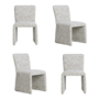 Set of 4 Neutral Upholstered Dining Chairs - Lucie
