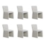Set of 6 Neutral Upholstered Dining Chairs - Lucie