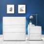 Lucia LED White High Gloss Bedside Table and Chest of Drawers