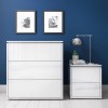Lucia LED White High Gloss Bedside Table and Chest of Drawers