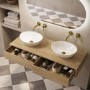 1200mm Oak Wood Effect Wall Hung Countertop Vanity Unit with Oval Basin - Lugo