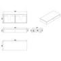 1200mm Walnut Wall Hung Countertop Vanity Unit with Curved Square Basin - Lugo
