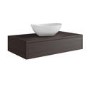 800mm Walnut Wood Effect Wall Hung Countertop Vanity Unit with Oval Basin - Lugo