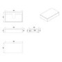 800mm Walnut Wall Hung Countertop Vanity Unit with Curved Square Basin - Lugo