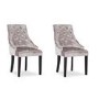 Louis 160cm Mirrored Dining Table with 4 Crushed Velvet Dining Chairs in Silver 