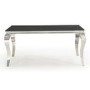 Louis Mirrored Dining Set in Black with 160cm Table & 6 Velvet Chairs - Vida Living