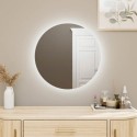 BUN/LUNABP600/93765 Round Backlit Mirror with Battery Operated Lights 600mm - Luna