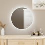 Round Backlit Mirror with Battery Operated Lights 600mm - Luna