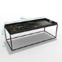 Black Tray Tables with Gold Marble Design - Coffee - Lux