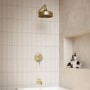 Brushed Brass Traditional 200mm Shower Head & Wall Arm - Lyla
