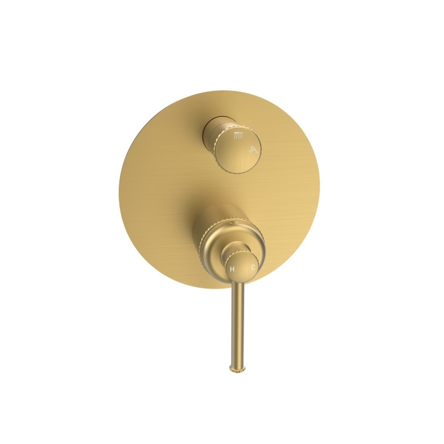 Brushed Brass Bath Filler Tap with Concealed Valve - Lyla