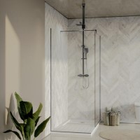 1600x800mm Gunmetal Grey Wet Room Shower Screen Enclosure - Live Your Colour