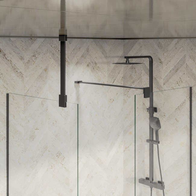 1600x800mm Gunmetal Grey Wet Room Shower Screen Enclosure - Live Your Colour