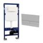 Concealed Dual Flush Cstern 1180mm Wall Mounted WC Frame with  Dual Flush Plate in Satin - Live Your Colour